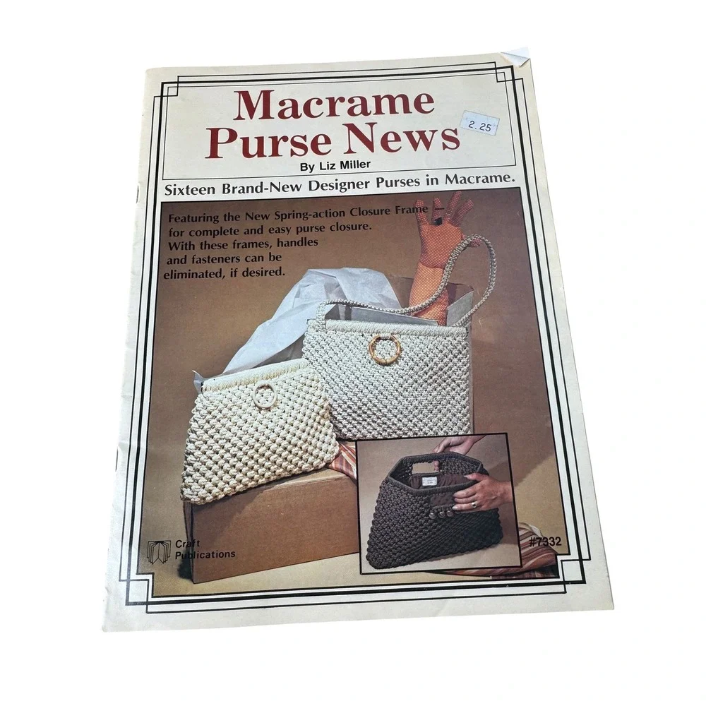Lot of 8 Vintage Macrame Pattern Books 70s 80s Purses Jewelry Decor Retro Boho